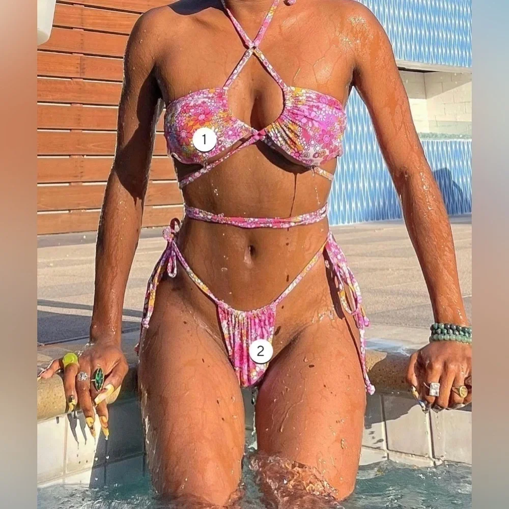 Frankies Bikinis x Naomi Osaka collection sweet pea bikini set NWT